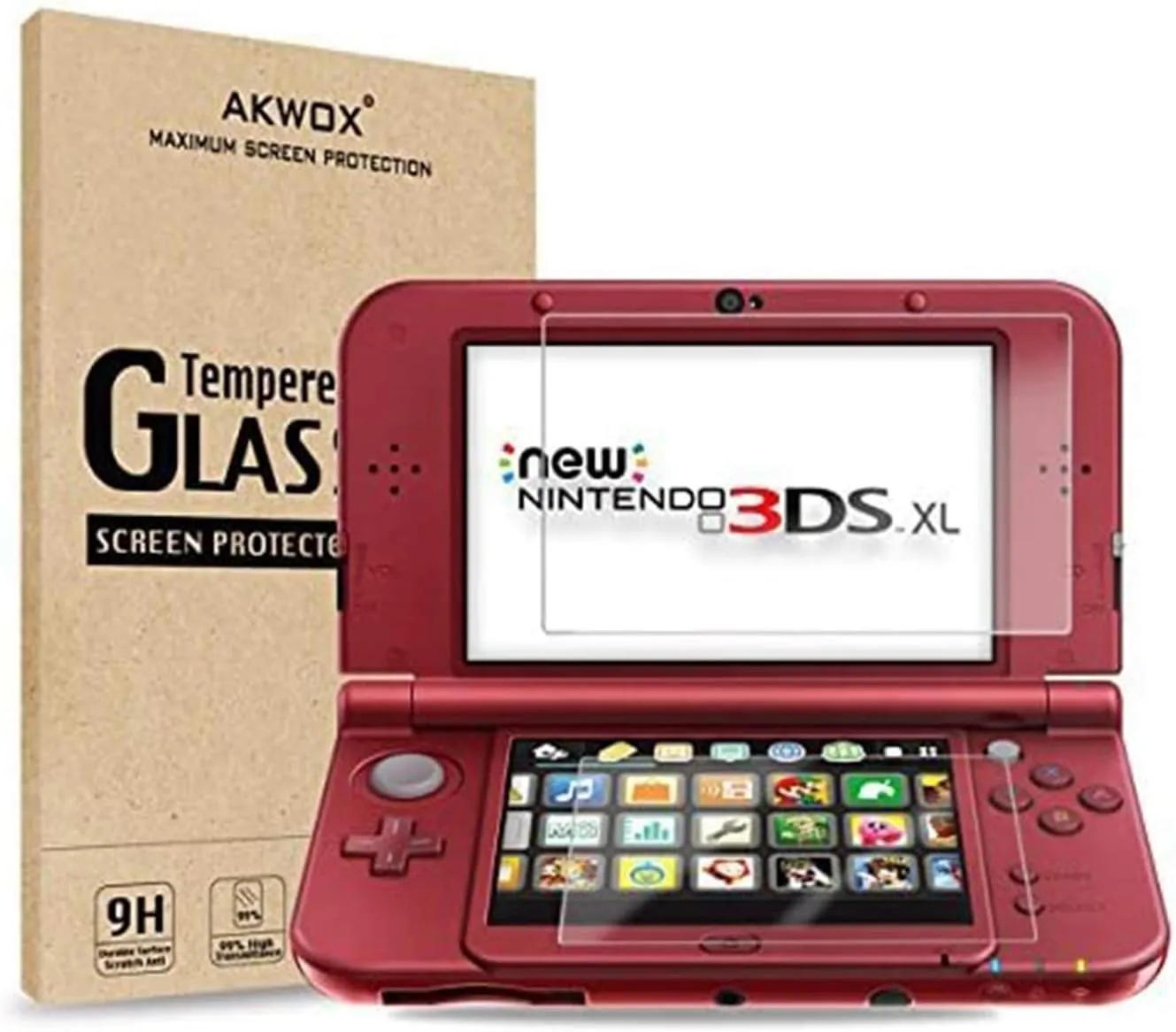(2 in 1) Tempered Glass Screen Protector   HD Clear Crystal PET Screen Protective Filter Compatible with 3DS XL/New 3DS XL