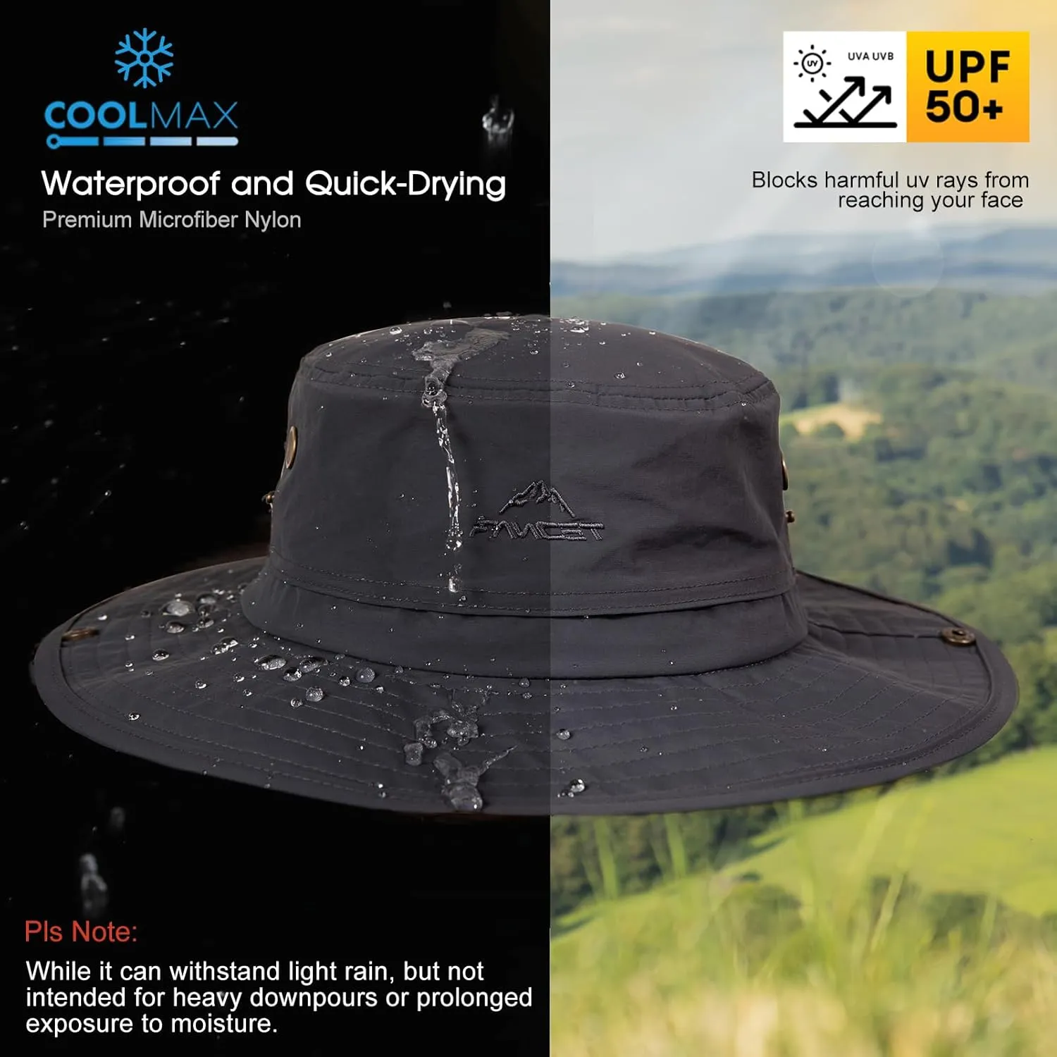 Comhats Oversized XL XXL Waterproof UPF50  Neck Flap Protection Cover Wide Brim Golf Packable Sun Hats for Men