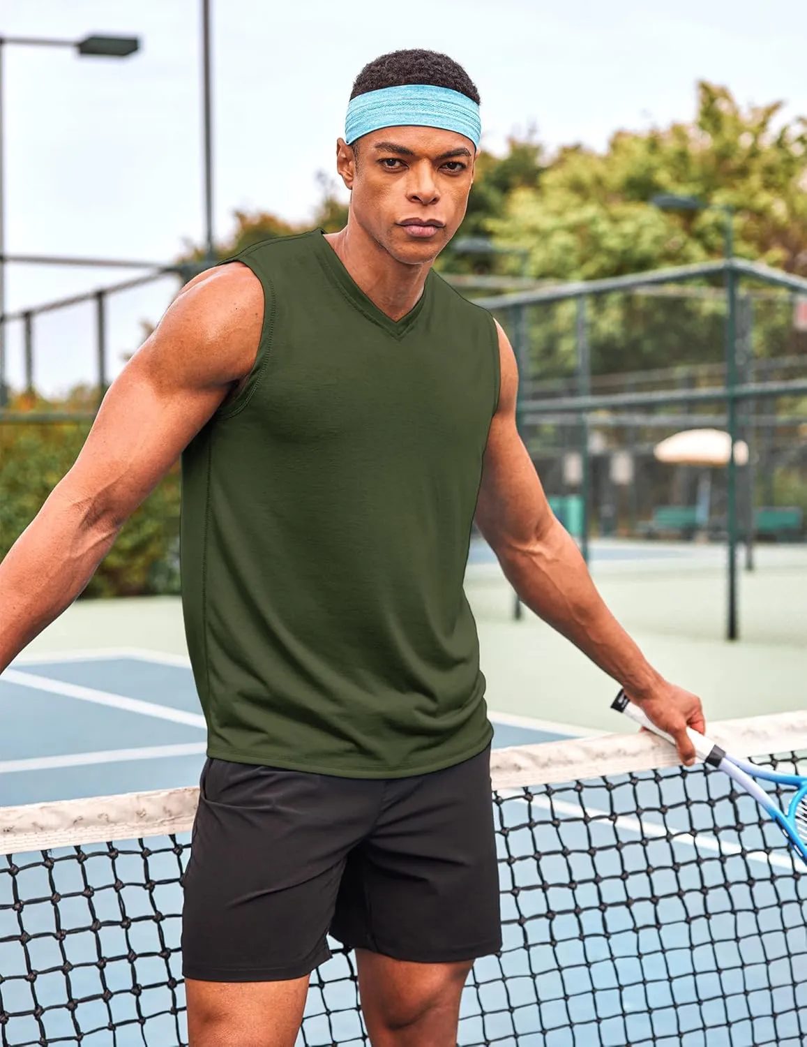 COOFANDY Men's 3 Pack Workout Tank Tops Gym Sleeveless Shirts V Neck Bodybuilding Muscle Tee Shirt