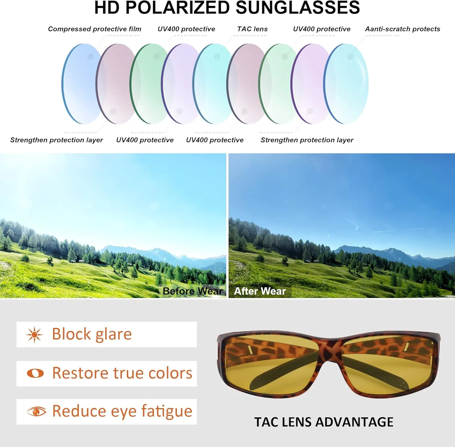 MEETSUN Fit Over Glasses Sunglasses for Men Women,Wrap Around Sunglasses Polarized UV400 Protection