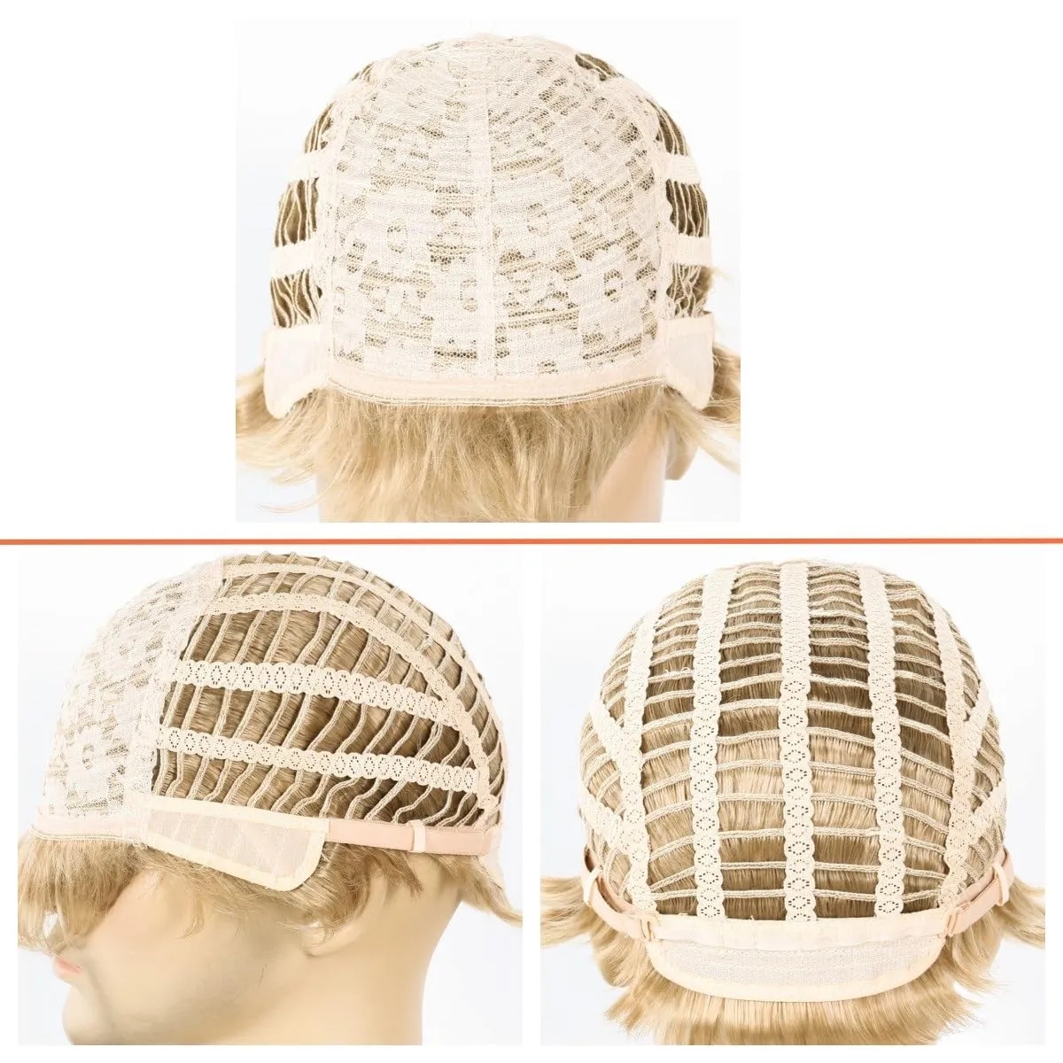 Mens Blonde Wig Short Straight Synthetic Blonde Hair Wigs for Male Guy Daily Wear Anime Costume Halloween Cosplay Party