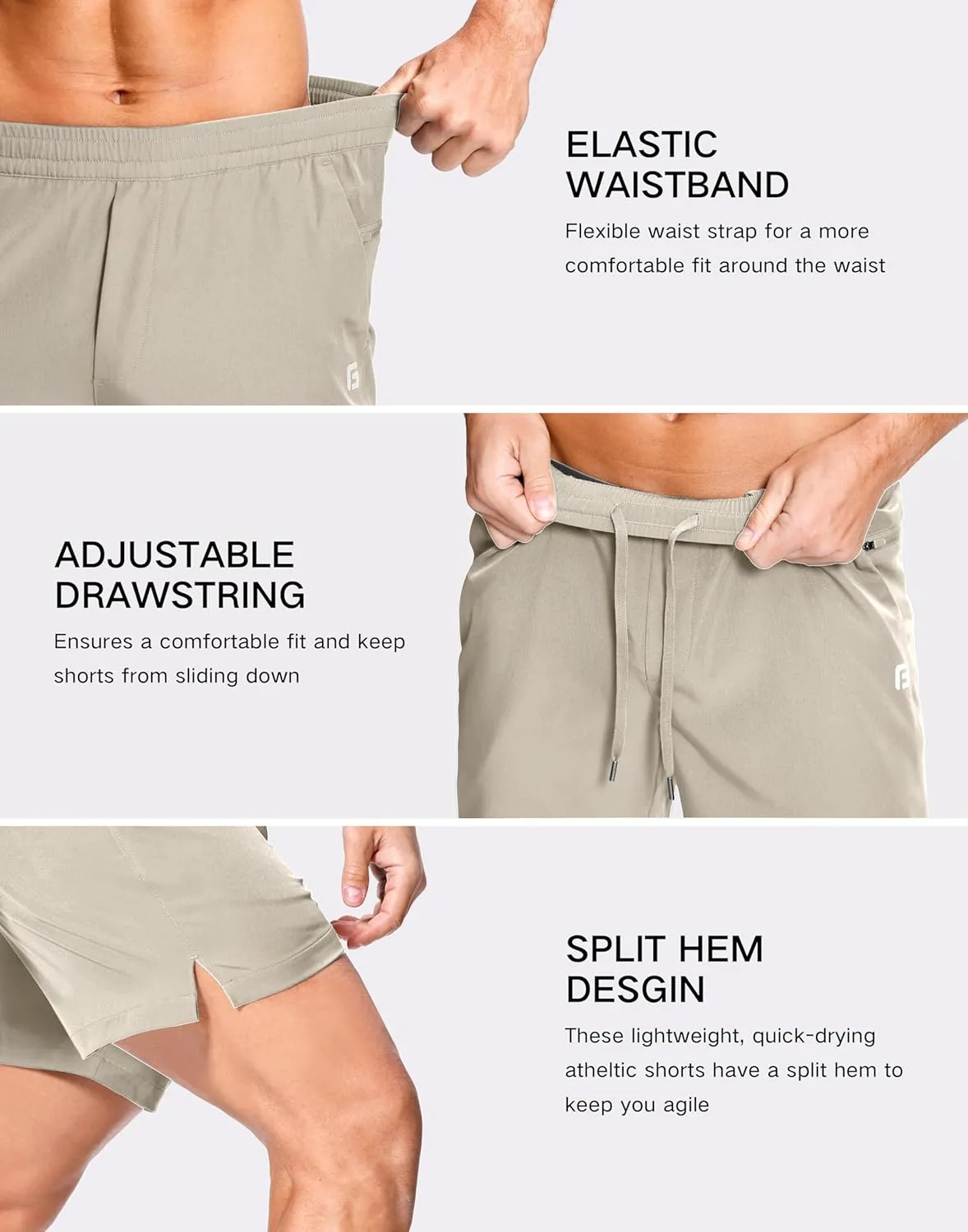Men's Lightweight Athletic Shorts with Zipper Pockets 7"/5"/9" Gym Workout Running Quick Dry Tennis Shorts for Men