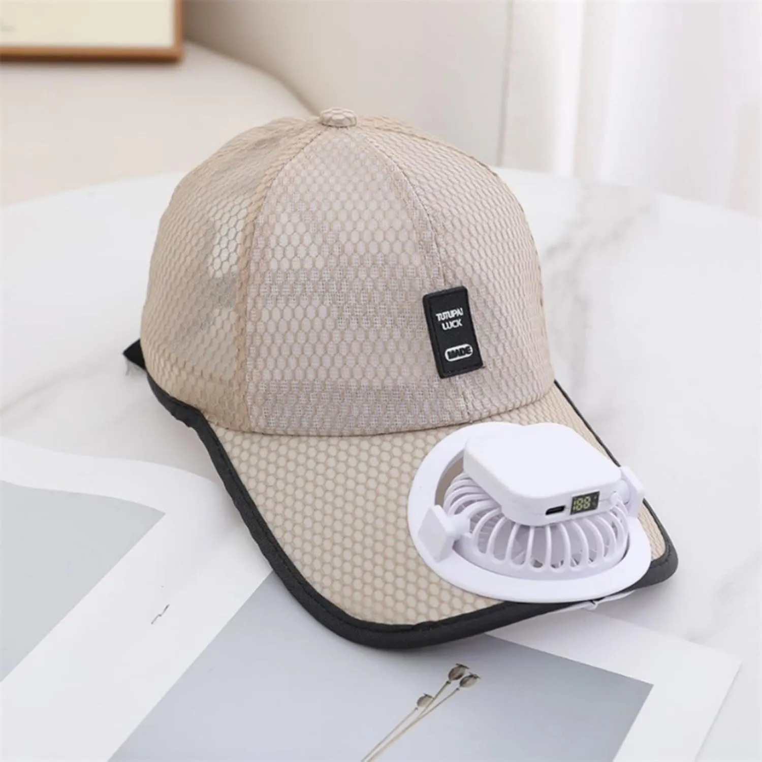 Solar Fan Hat, Mesh Baseball Cap with Solar Fan, Summer UV Protection Sun Hat, Solar Powered/USB Charging Fan Cap