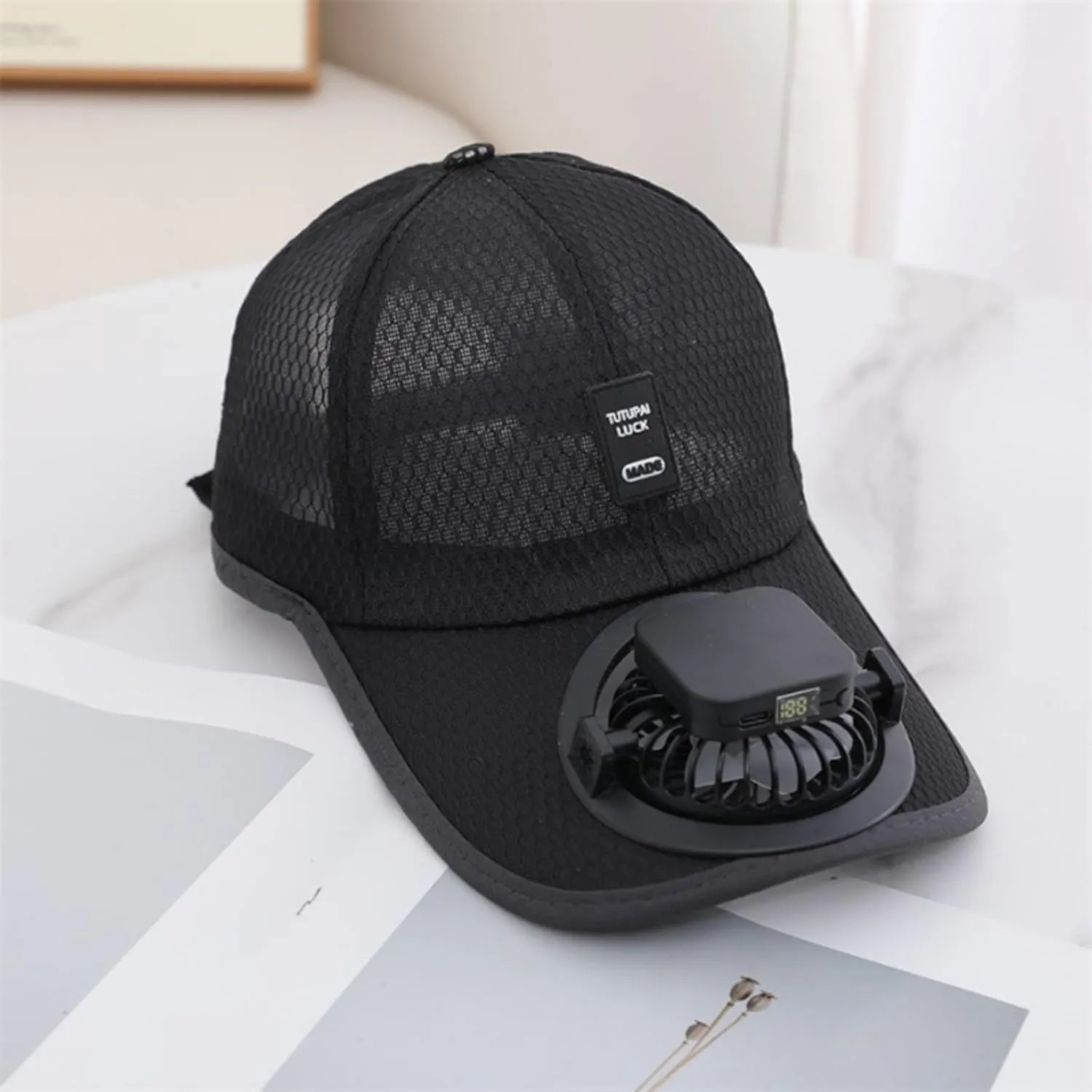 Solar Fan Hat, Mesh Baseball Cap with Solar Fan, Summer UV Protection Sun Hat, Solar Powered/USB Charging Fan Cap